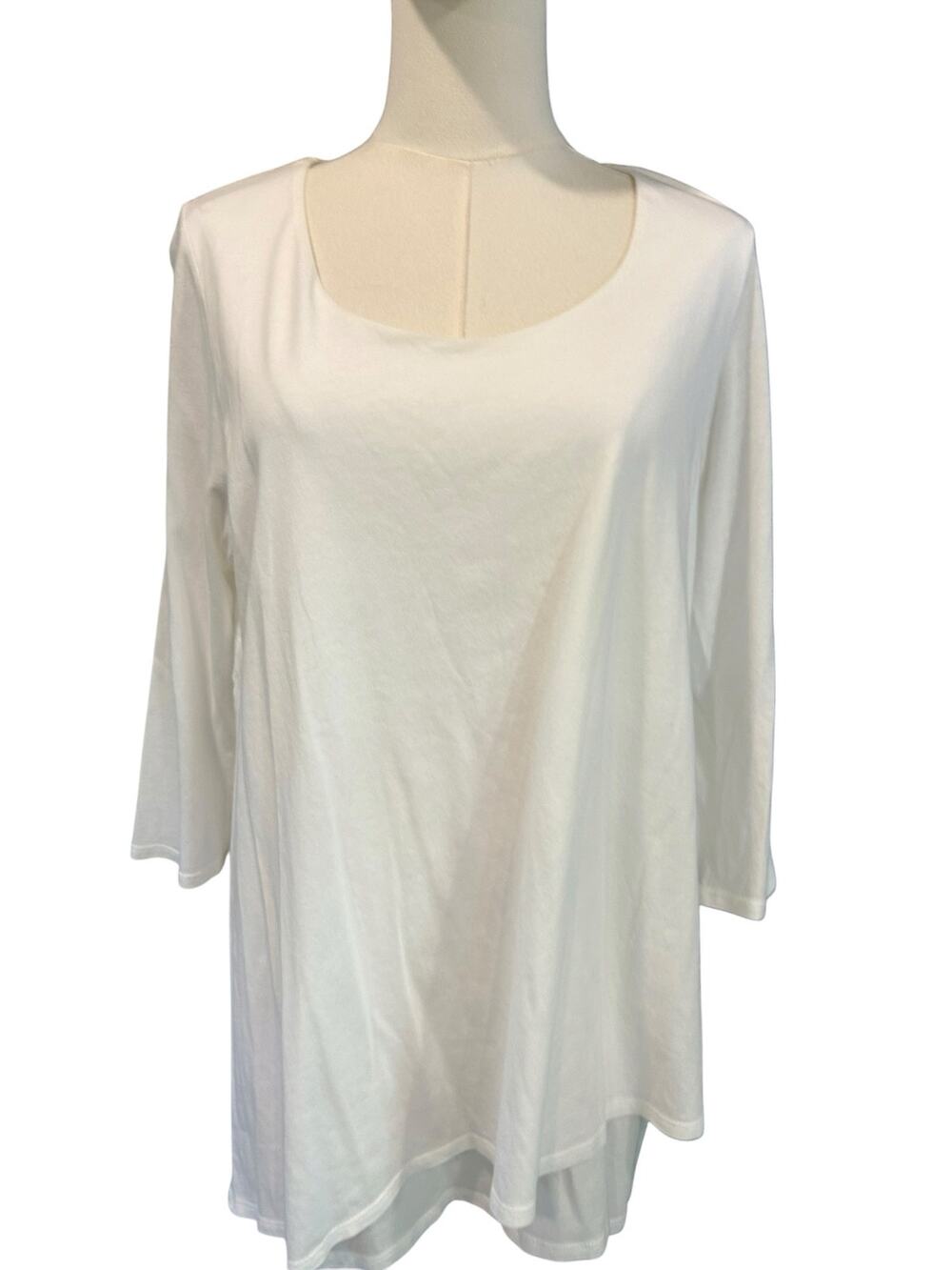 Pure Jill Lagenlook Layered Artistic Tee Minimalist White Casual Chic Top L